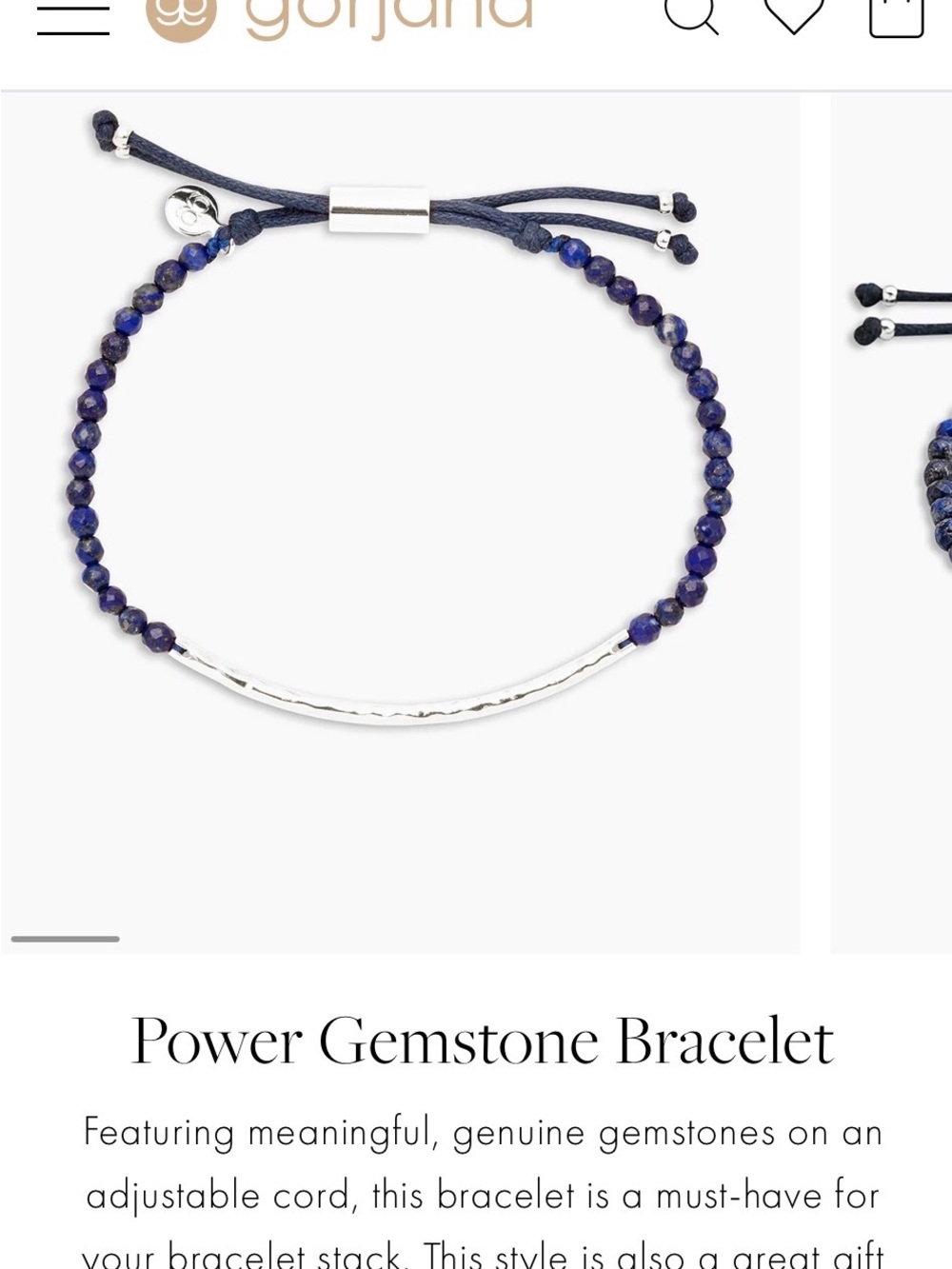 Gorjana Lapis Bead Bracelet with Hammered Silver Bar